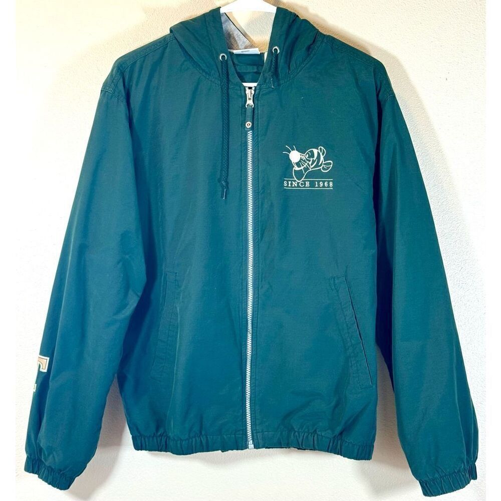 RARE Disney Store Tigger Hooded Zip Up Green Embroidered Jacket Unisex Small